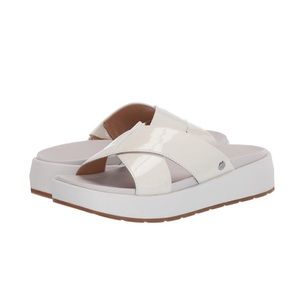 UGG Emily White Slide Sandals Size 9
